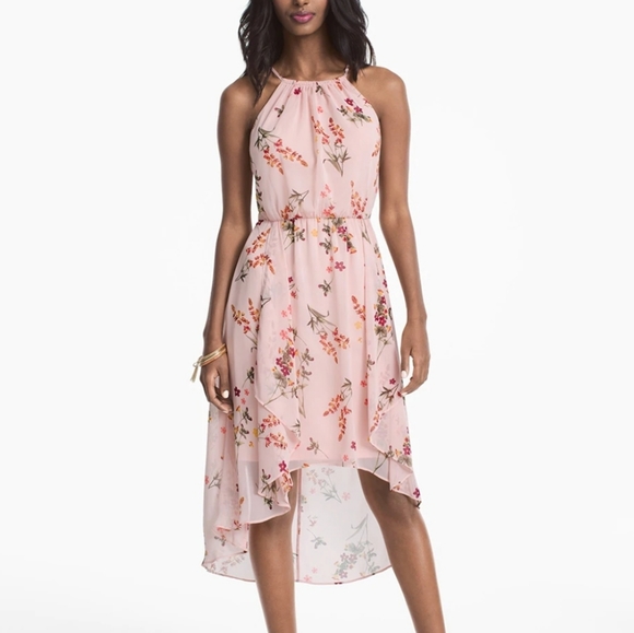 white house black market pink floral dress